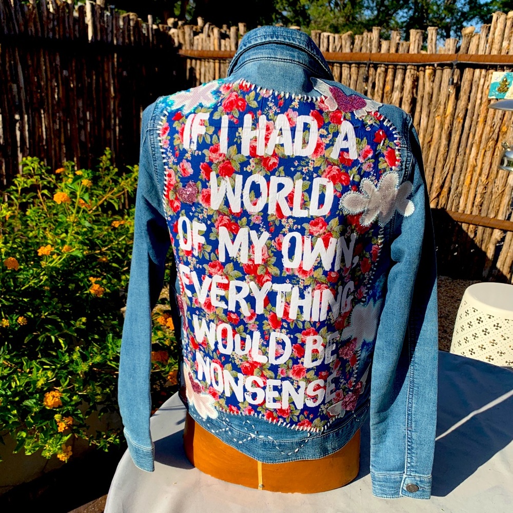 🌈💖 OOAK Unique ART JACKET Hand Painted + Stitched!